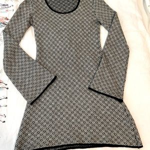 Vintage Zara Star of David Print Dress - Stretch Fabric Fits S-L - Rare Find